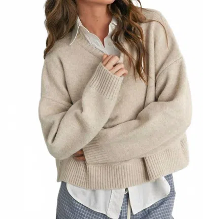 Buttermelon Tie-back Sweater In Beige In Brown