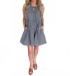 Buttermelon Townes Mini Stripe Bowknot Mini Dress In Navy Stripe In Blue