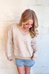 Buttermelon Vans Sweater In Ivory/taupe In Multi