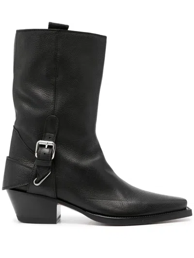 Buttero 55mm Leather Boots In Black