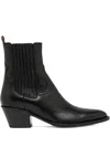 Buttero 60mm Elastic-panel Pointed-toe Ankle Boots In Black