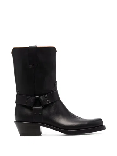Buttero Elba Square-toe Boots In Black