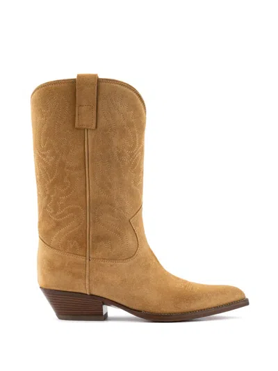 Buttero Flee Cowboy Boots In Brown