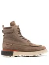 Buttero Lace-up Ankle Boots In Brown