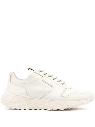 Buttero Lace-up Leather Sneakers In White