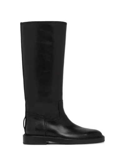 Buttero Laydee Buckle-strap Knee-high Boots In Black