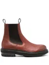 Buttero Leather Ankle Boots In Brown