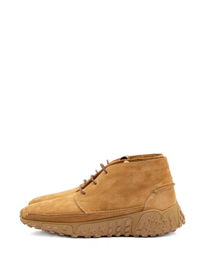 Buttero Leather Lace-up Boots In Neutral
