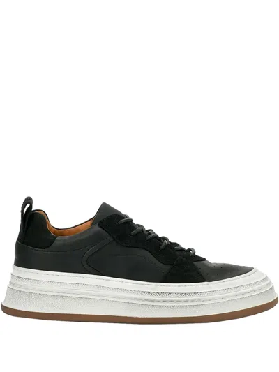 Buttero Leather Platform Sneakers In Black