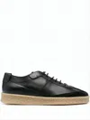 Buttero Low-top Black Leather And Suede Sneakers In Black