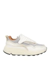 Buttero Man Sneakers White Size 7 Soft Leather, Textile Fibers In White