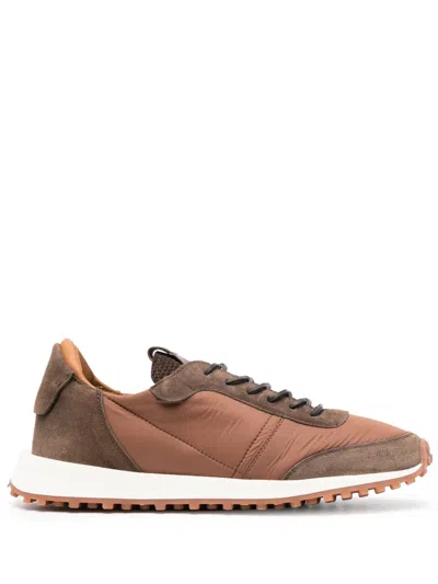 Buttero Panelled Low-top Sneakers In Braun