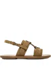 Buttero Ring-detail Sandals In Brown