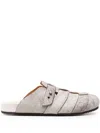 Buttero Round-toe Leather Slippers In Neutrals