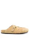 Buttero Round-toe Suede Slippers In Neutrals