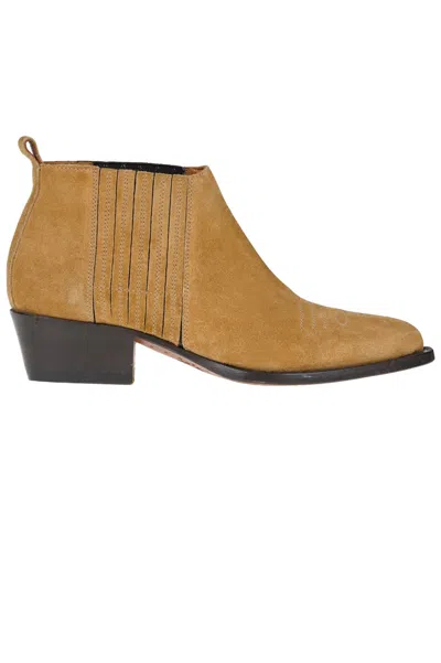 Buttero Suede Ankle Boots In Buff
