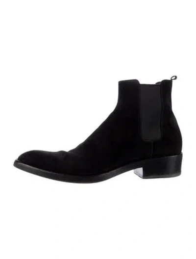 Pre-owned Buttero Suede Chelsea Boots In Black