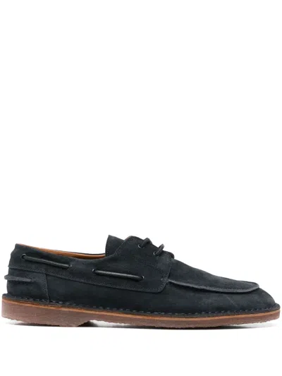 Buttero Suede Derby Shoes In Blue