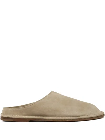 Buttero Suede Stitched Sandals In Neutral