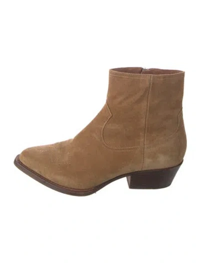 Pre-owned Buttero Suede Western Boots In Brown