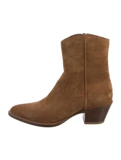 Pre-owned Buttero Suede Western Boots W/ Tags In Brown
