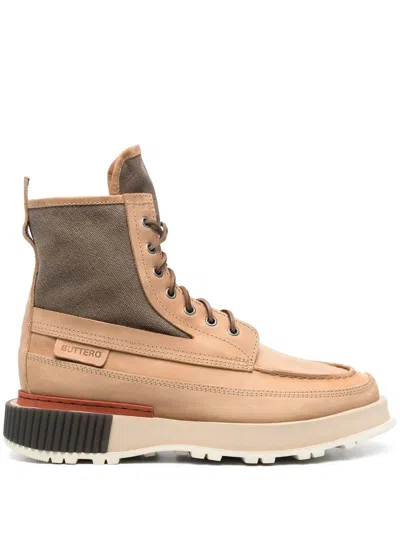 Buttero Uga Lace-up Ankle Boots In Braun