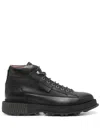 Buttero Varbug Lace-up Leather Boots In Black