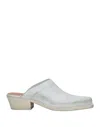 Buttero Woman Mules & Clogs Light Grey Size 7.5 Soft Leather In Grey