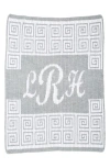 Butterscotch Blankees 'script' Personalized Blanket In Heather Grey/off White