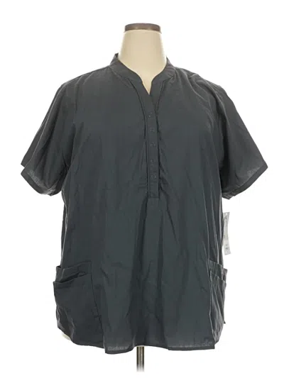 Butter-soft Short Sleeve Blouse In Gray