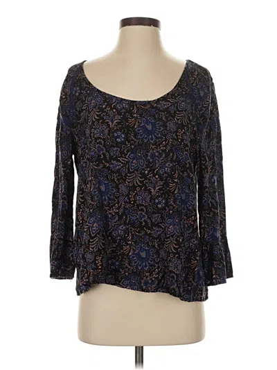 Pre-owned Buttons 3/4 Sleeve Blouse In Blue