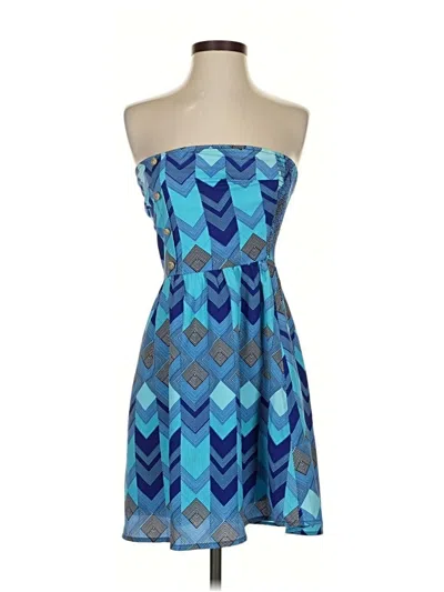 Pre-owned Buttons Cocktail Dress In Blue