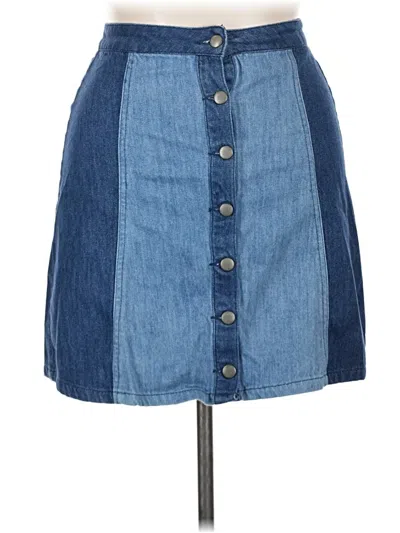 Pre-owned Buttons Denim Skirt In Blue