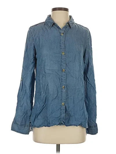 Pre-owned Buttons Long Sleeve Button Down Shirt In Blue