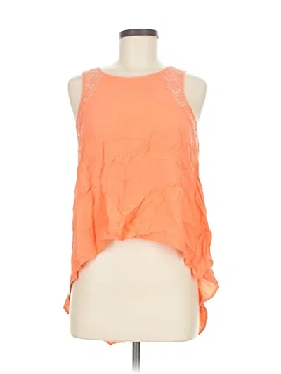 Pre-owned Buttons Sleeveless Blouse In Orange
