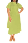 Buxom Couture Asymmetric Ruffle Dress In Pistachio