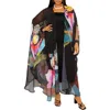 Buxom Couture Floral Robe With Wristband In Multi