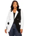 Buxom Couture Plus Size Contrast Double Breasted Blazer