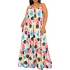 Buxom Couture Polka Dot Print Chiffon Maxi Dress In Violet Multi