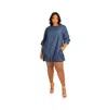 Buxom Couture Bubble Denim Minidress In Denim Blue