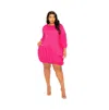Buxom Couture Bubble Hem Cotton Blend Poplin Dress In Pink