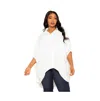 Buxom Couture Flowy High-low Shirt In White