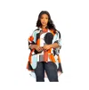 Buxom Couture Mixed Geo Print High-low Button-up Shirt In Multi
