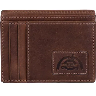 Buxton American Lodge Card Case In Cognac