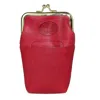 Buxton Women's Leather Framed Cigarette Case Wallet With Floral Emboss In Red