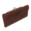 Buxton Women's Leather Long Bifold Organizer Wallet With Floral Emboss In Brown