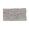 Buxton Women's Leather Long Bifold Organizer Wallet With Floral Emboss In Grey