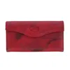 Buxton Women's Leather Long Bifold Organizer Wallet With Floral Emboss In Red