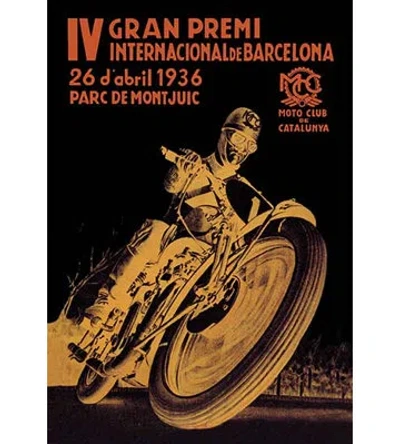 Buyenlarge 4th International Barcelona Grand Prix - Unframed Advertisements Print In Black;beige;orange