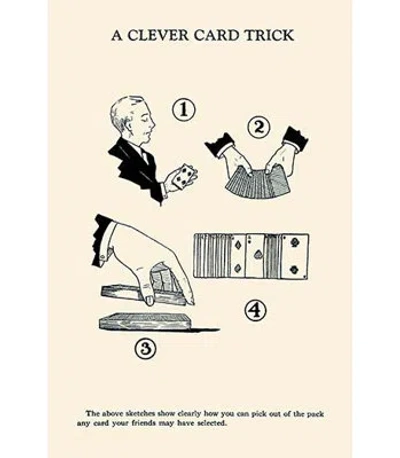 Buyenlarge 'a Cleaver Card Trick' By Harry Houdini Vintage Advertisement In Black;beige